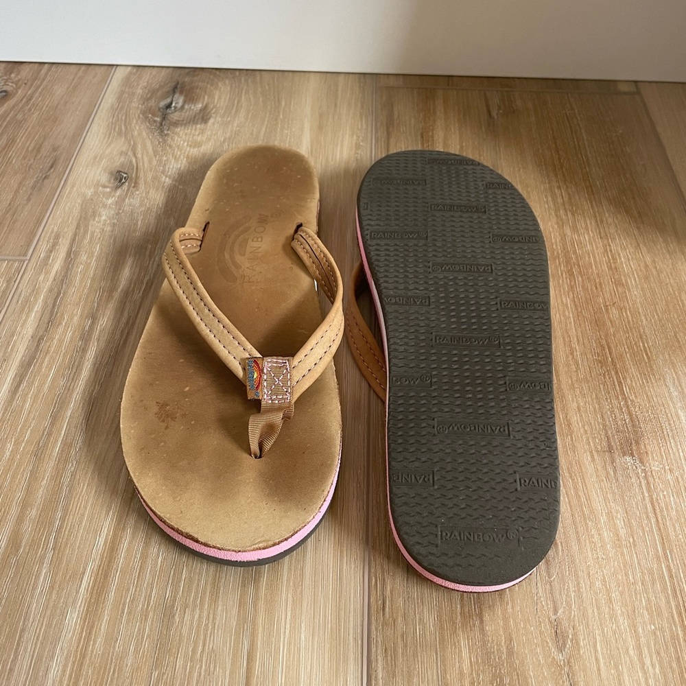 Rainbow flip-flops